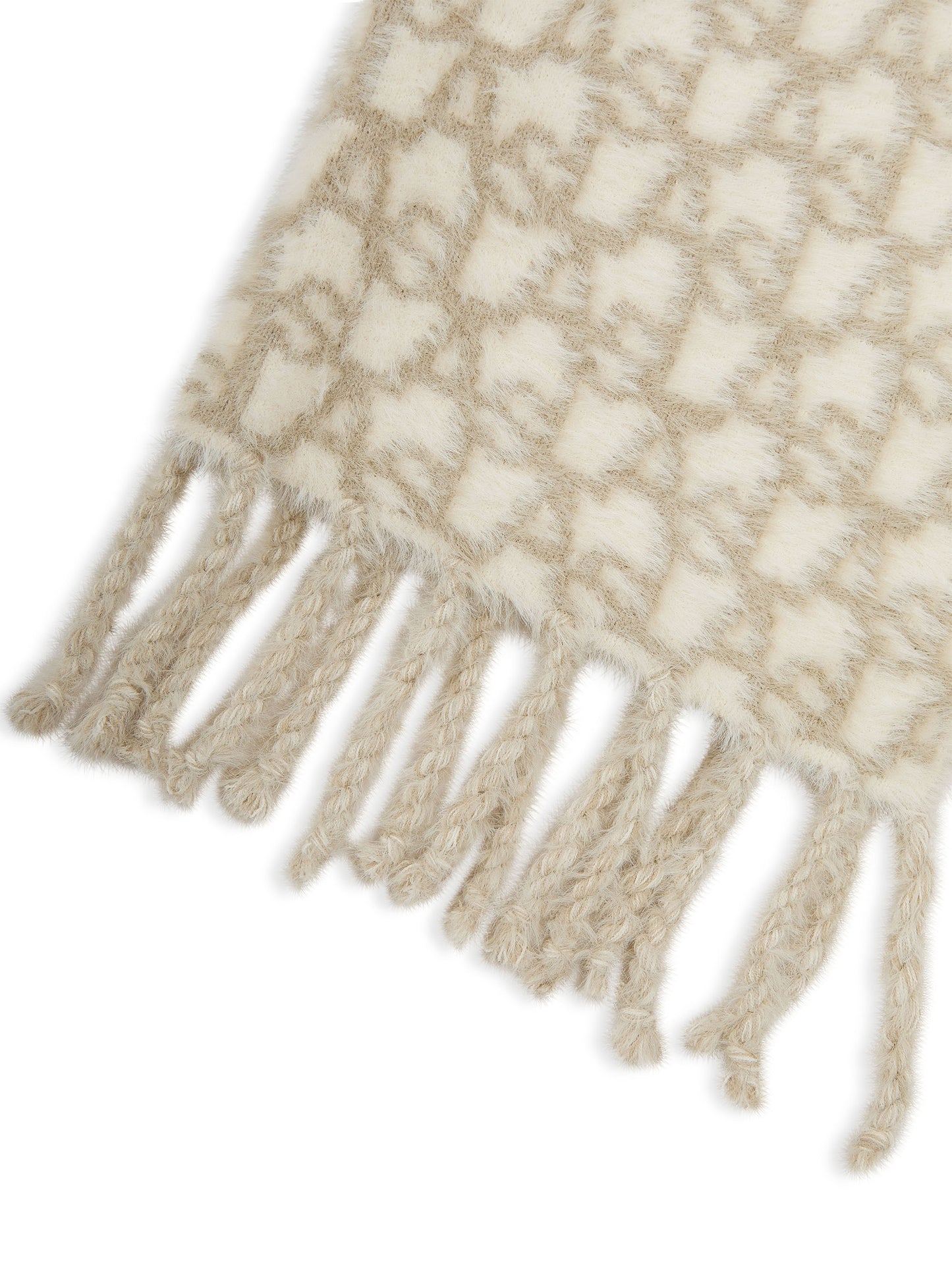 'SO LORNA' L.A-S JACQUARD KNITTED SCARF CREAM