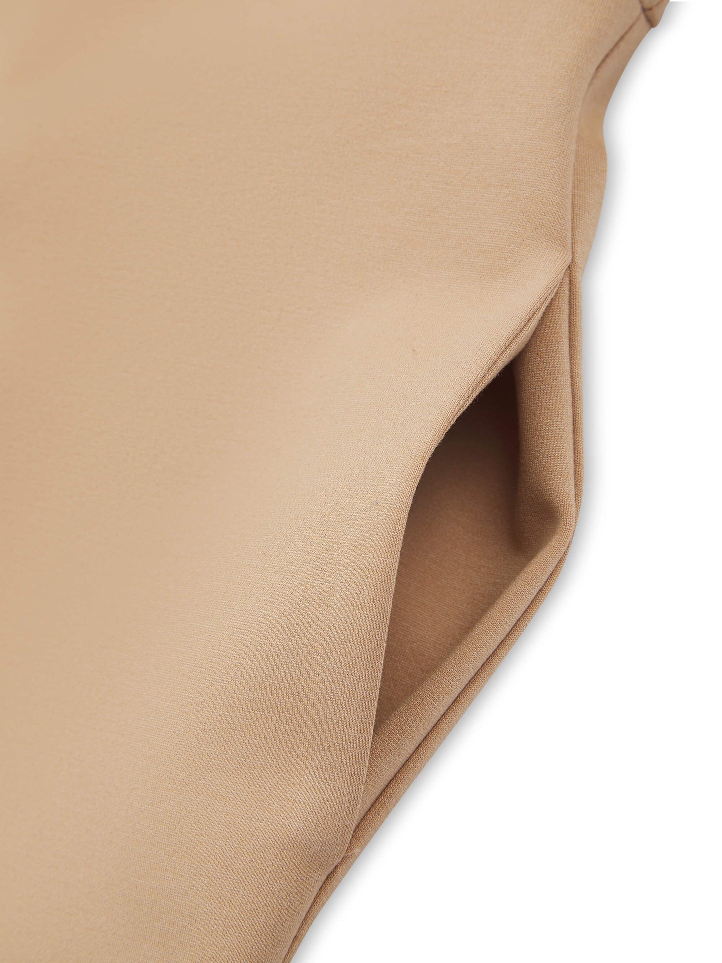 'RIVIERA' SHORT SLEEVE STRUCTURED SHOULDER MINI DRESS CAMEL