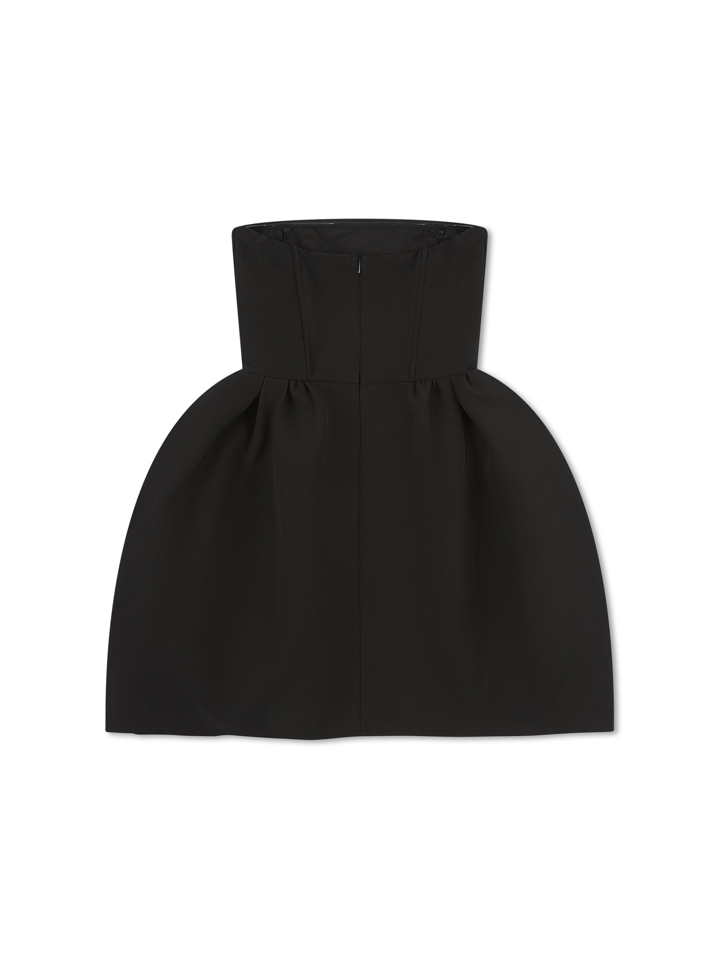 'ESTELLE' HOURGLASS BANDEAU WRAP FRONT MINI DRESS BLACK