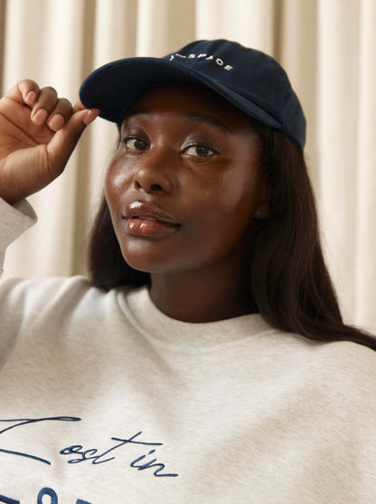 ‘L.A-SPACE’ EMBROIDERED CAP IN NAVY
