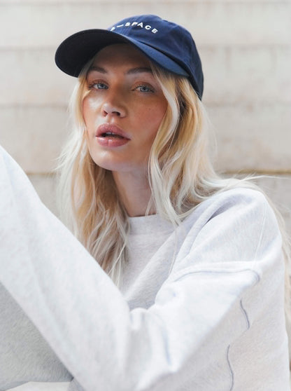 ‘L.A-SPACE’ EMBROIDERED CAP IN NAVY