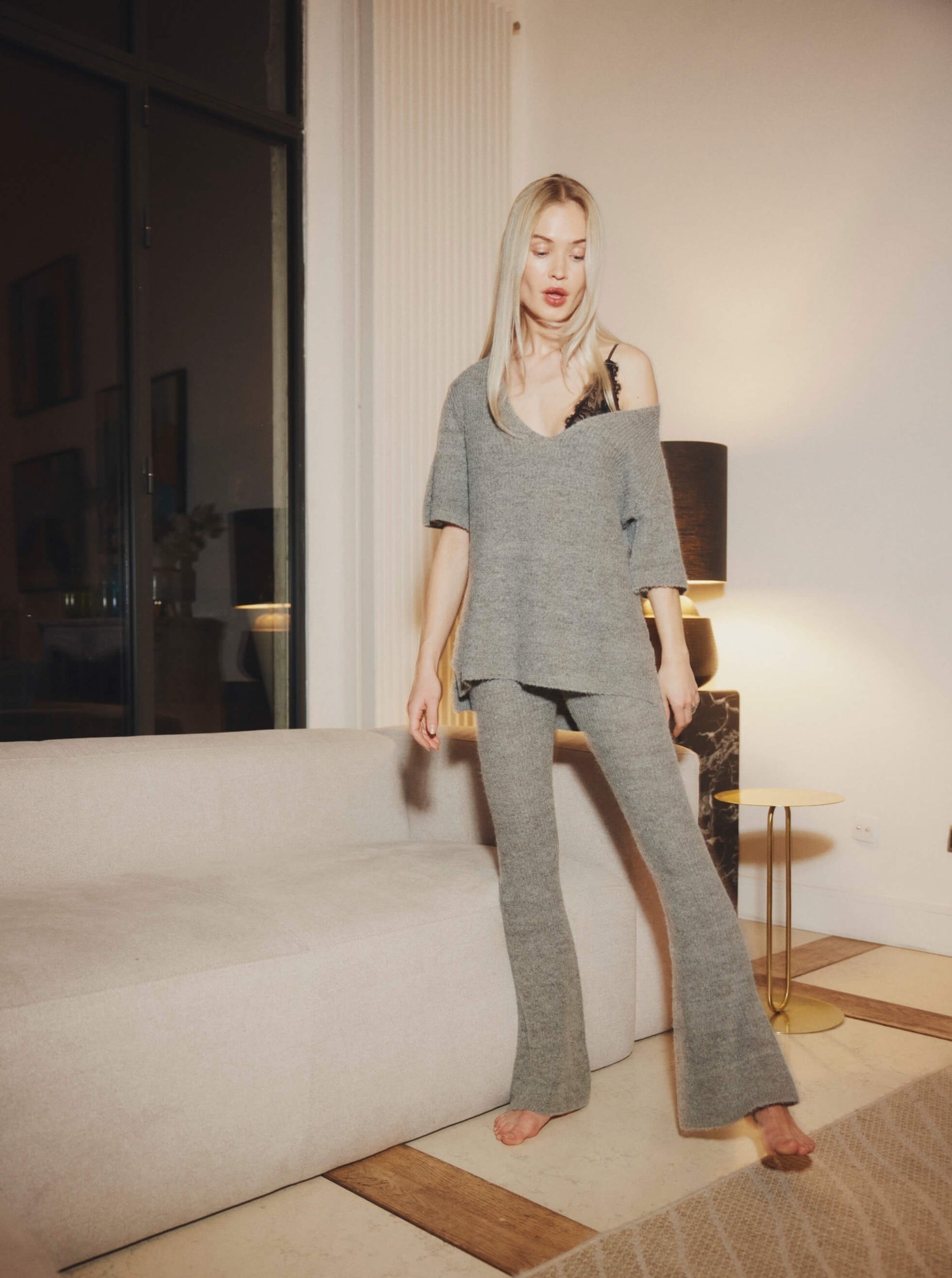 Knit deals flare trousers