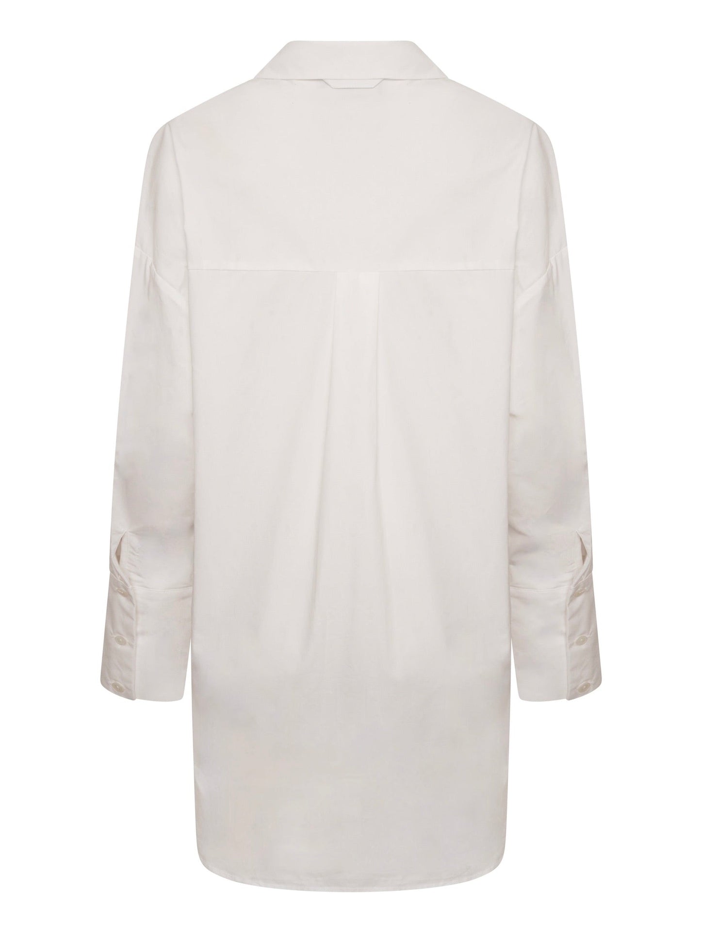 'BOSTON' COTTON OVERSIZED LONGLINE SHIRT WITH EMBROIDERY