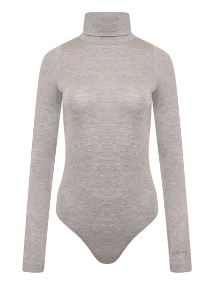 'RHODE' ROLL NECK BODYSUIT WITH FLARED SLEEVES GREY