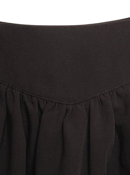 'HARLOW' PUFFBALL HEM COCKTAIL MINI SKIRT BLACK