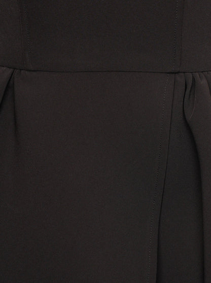 'ESTELLE' HOURGLASS BANDEAU WRAP FRONT MINI DRESS BLACK