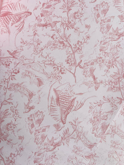 5 Signature Rose Toile Gift Wrap Sheets & 5 Tags