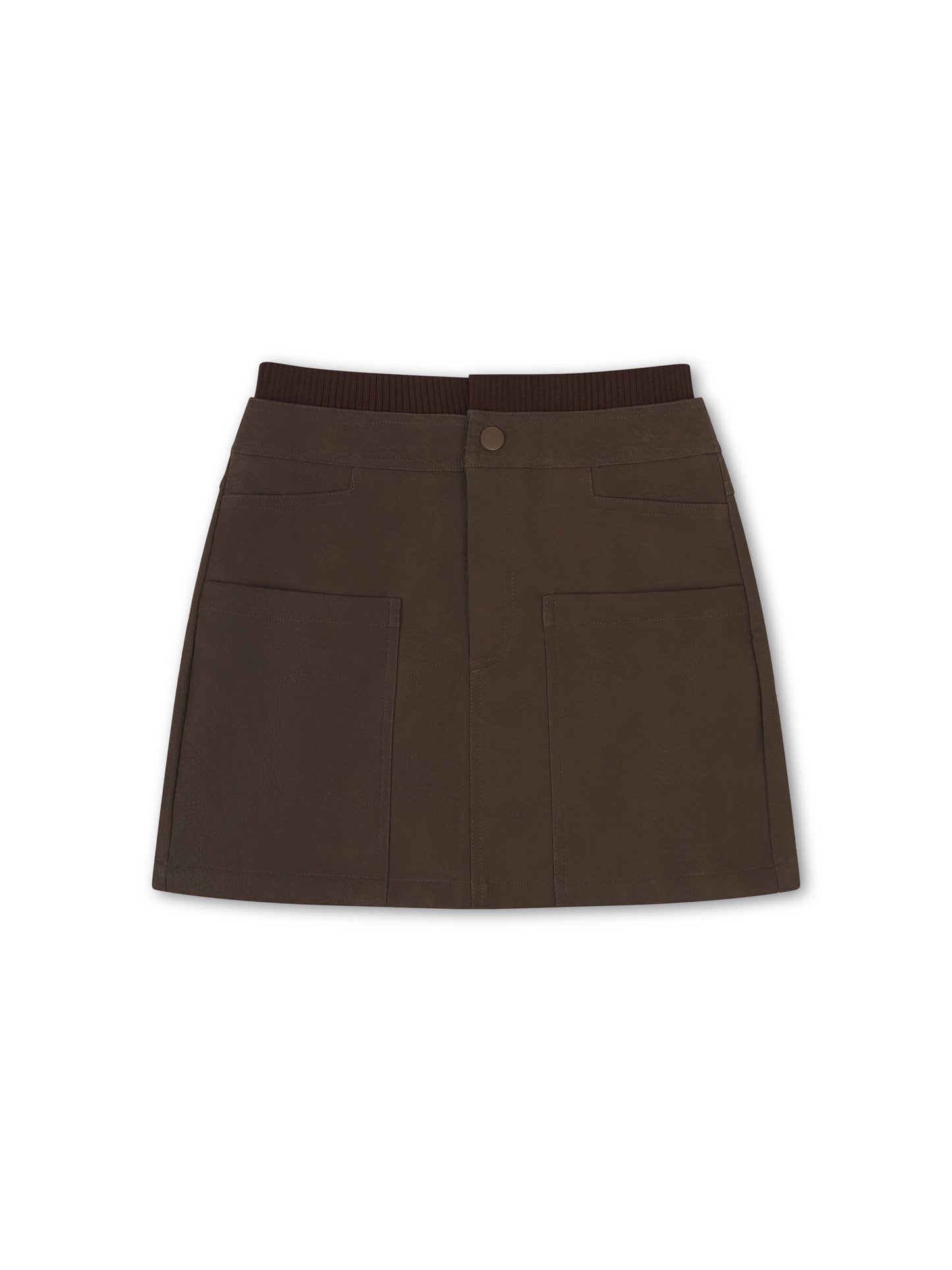 'SIENNA' FAUX LEATHER CARGO MINI SKIRT