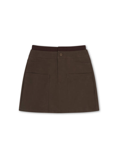 'SIENNA' FAUX LEATHER CARGO MINI SKIRT