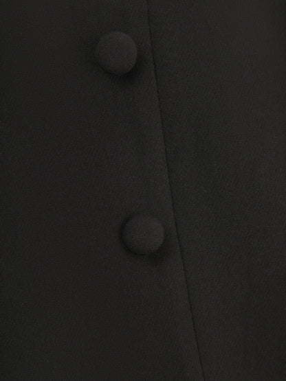 ***PRE-ORDER*** 'MARILYN' EXAGGERATED SQUARE BANDEAU BUTTON DETAIL MIDI DRESS BLACK