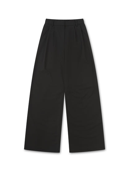'SAMANTHA' DEEP PLEAT WIDE LEG TROUSERS BLACK
