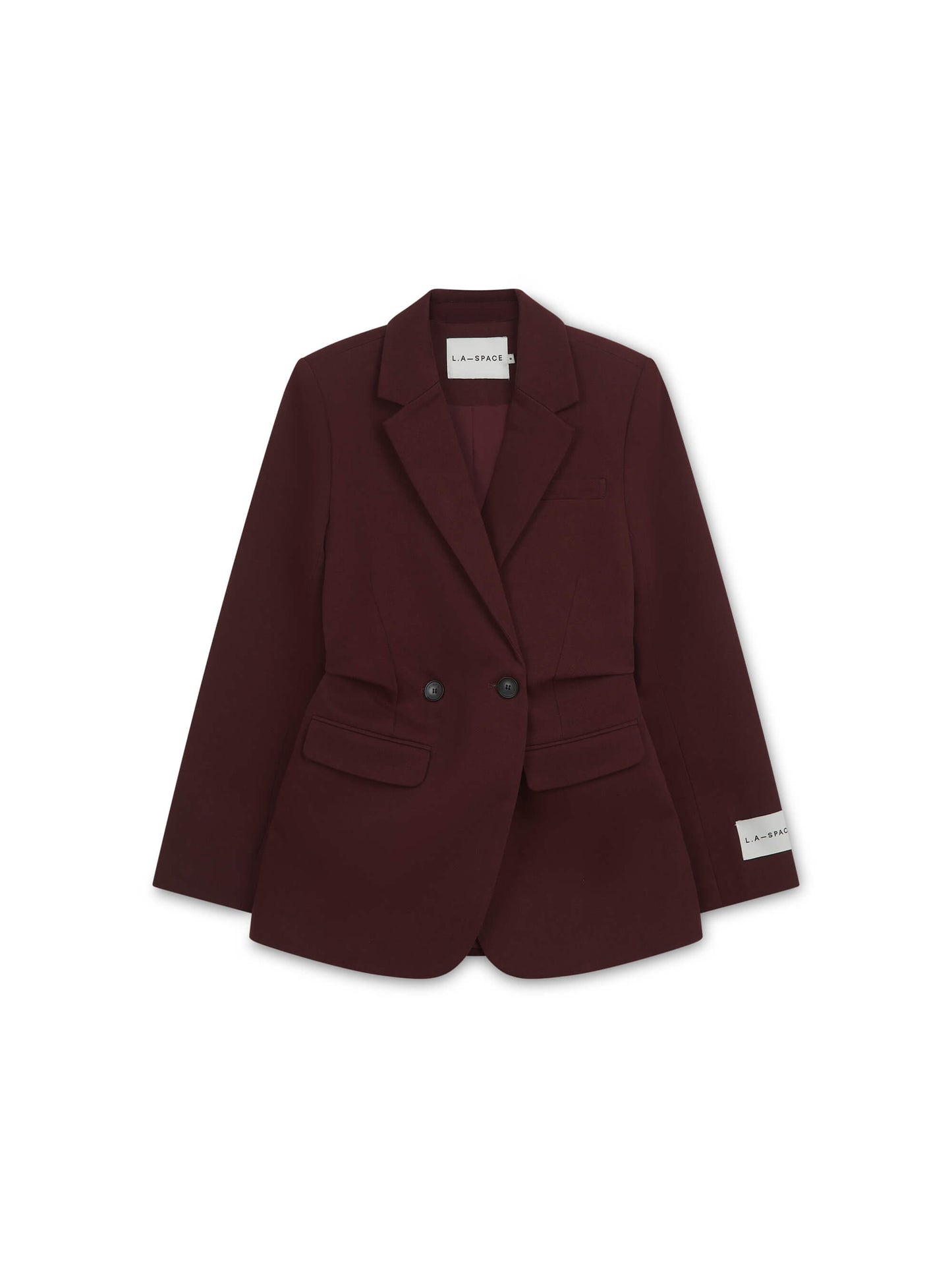 *COMING SOON* - 'ASTON' STRUCTURED HOURGLASS CINCHED WAIST BLAZER BURGUNDY