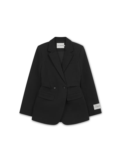 *COMING SOON* - 'ASTON' STRUCTURED HOURGLASS CINCHED WAIST BLAZER BLACK