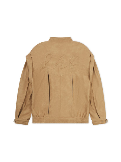 'SIENNA' FAUX LEATHER OVERSIZED MULTI WAY JACKET CAMEL