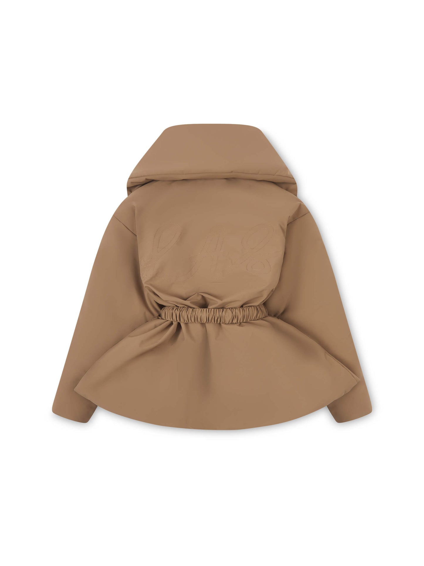 'MARAIS' SHAWL COLLAR BELTED PUFFER JACKET BROWN