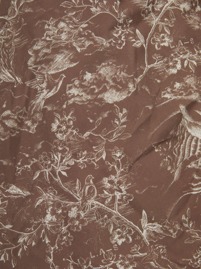 'MARAIS' SHAWL COLLAR BELTED PUFFER JACKET BROWN