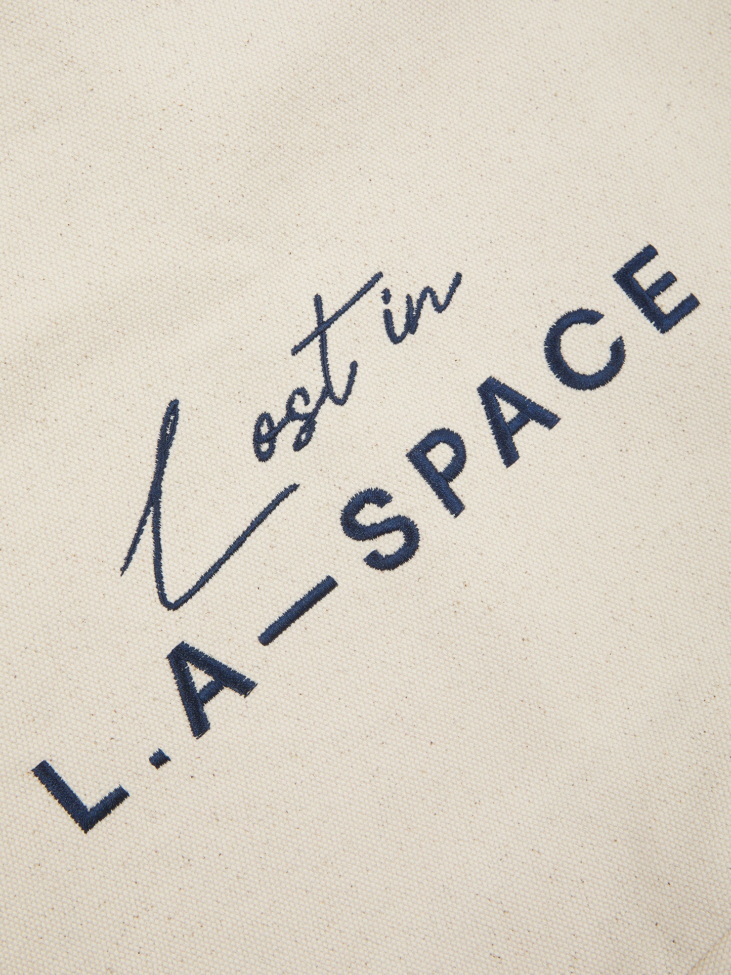 'LOST IN L.A-SPACE' EMBROIDERED TOTE BAG IN CREAM