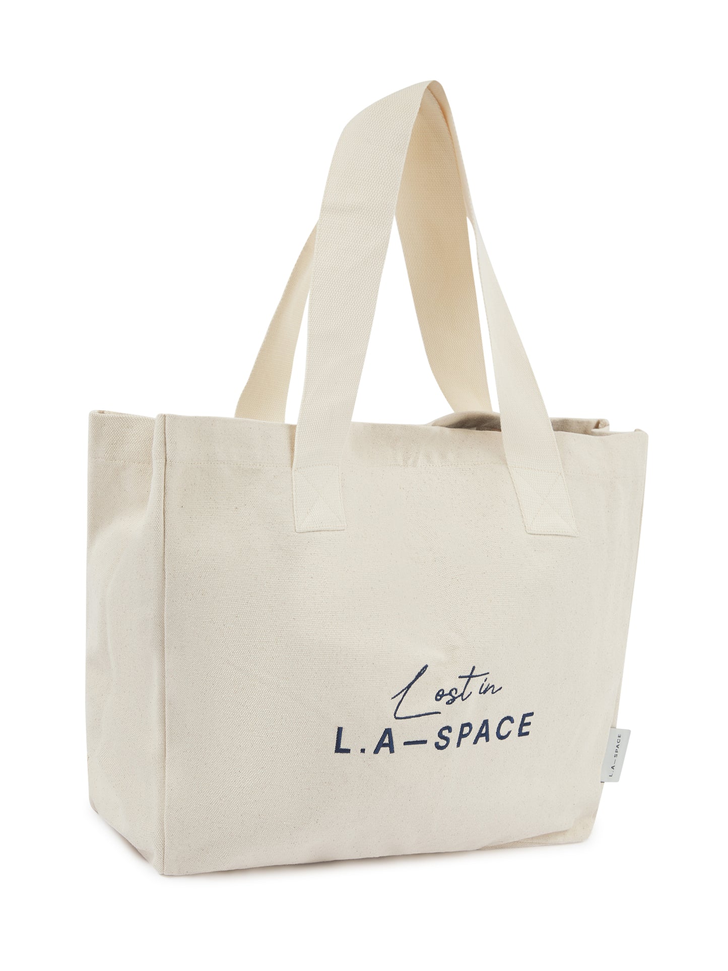 'LOST IN L.A-SPACE' EMBROIDERED TOTE BAG IN CREAM