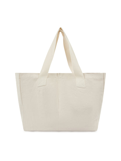 'LOST IN L.A-SPACE' EMBROIDERED TOTE BAG IN CREAM