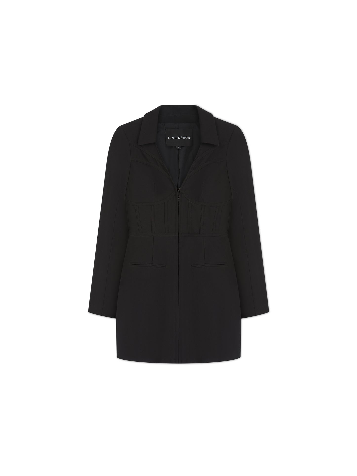 'BELLA' HOURGLASS CORSET BLAZER DRESS BLACK