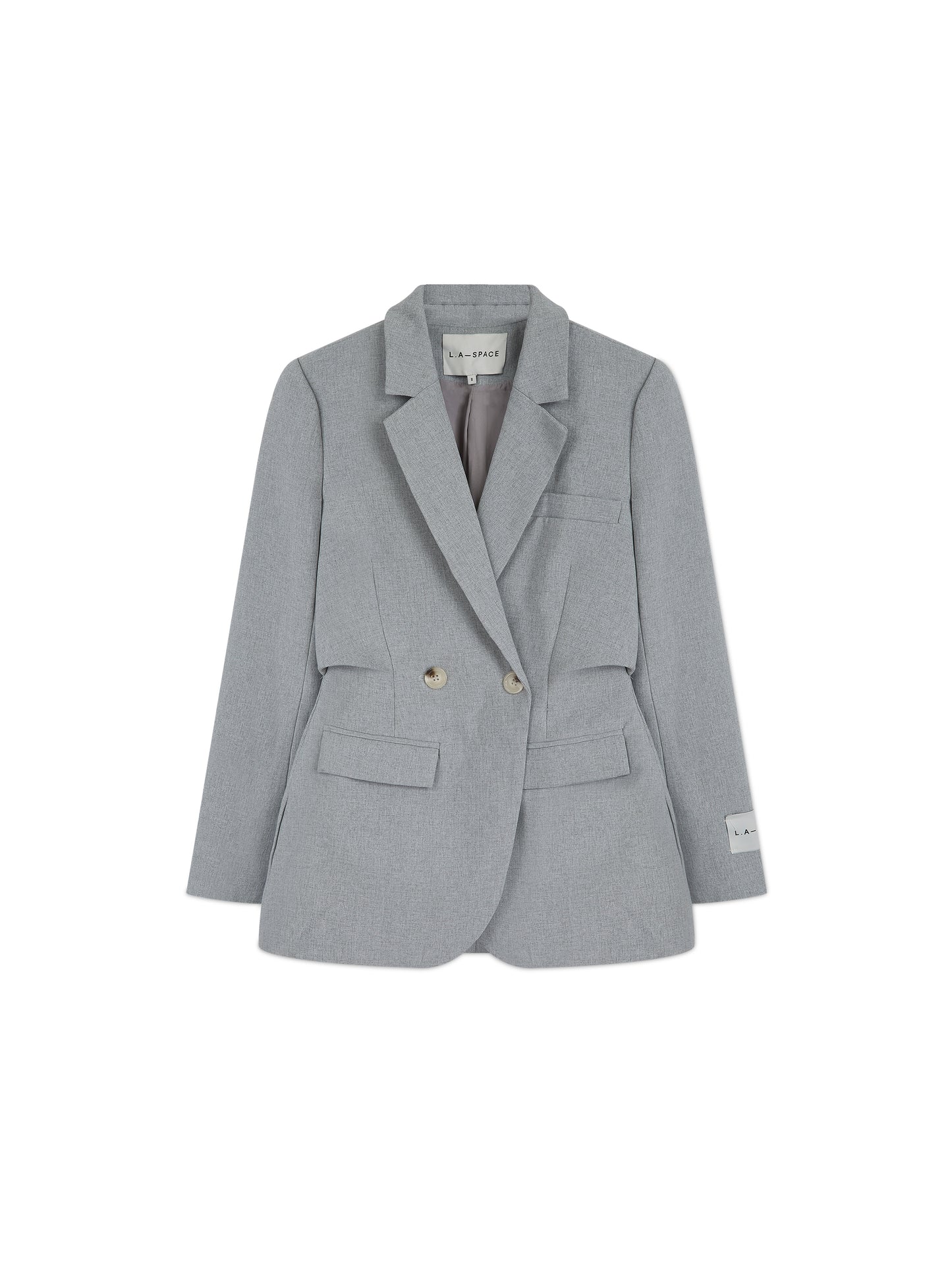 'ASTON' STRUCTURED HOURGLASS CINCHED WAIST BLAZER GREY