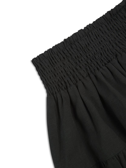 'YASMIN' BUBBLE HEM MINI SKIRT BLACK