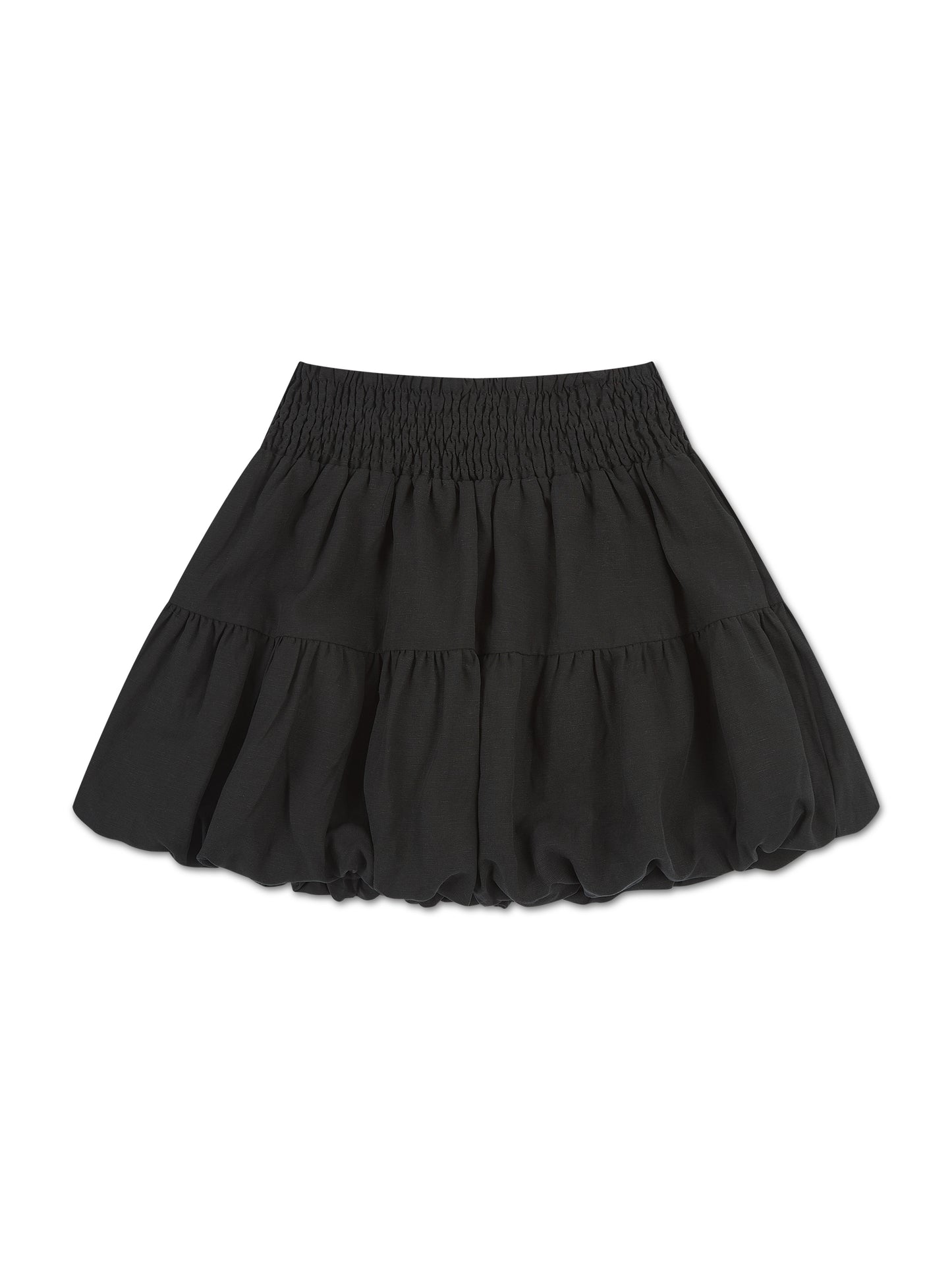 'YASMIN' BUBBLE HEM MINI SKIRT BLACK