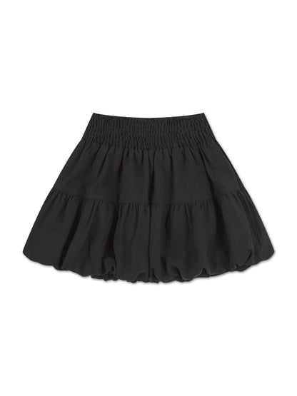 'YASMIN' BUBBLE HEM MINI SKIRT BLACK