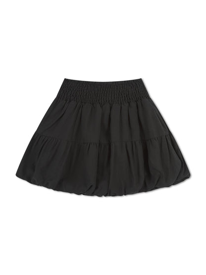 'YASMIN' BUBBLE HEM MINI SKIRT BLACK