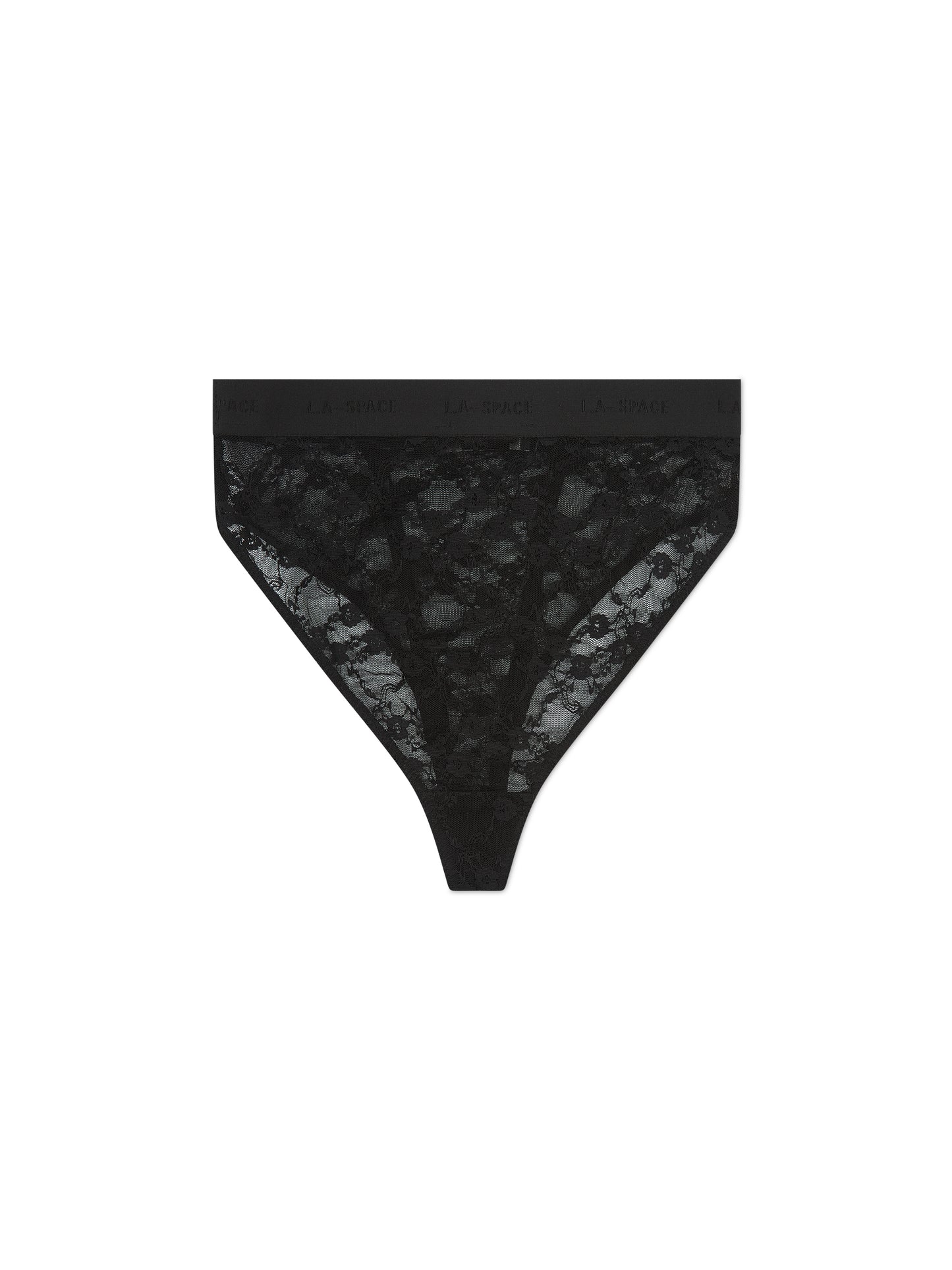 'MONROE' L.A-SPACE LACE HIGH LEG BRIEF BLACK