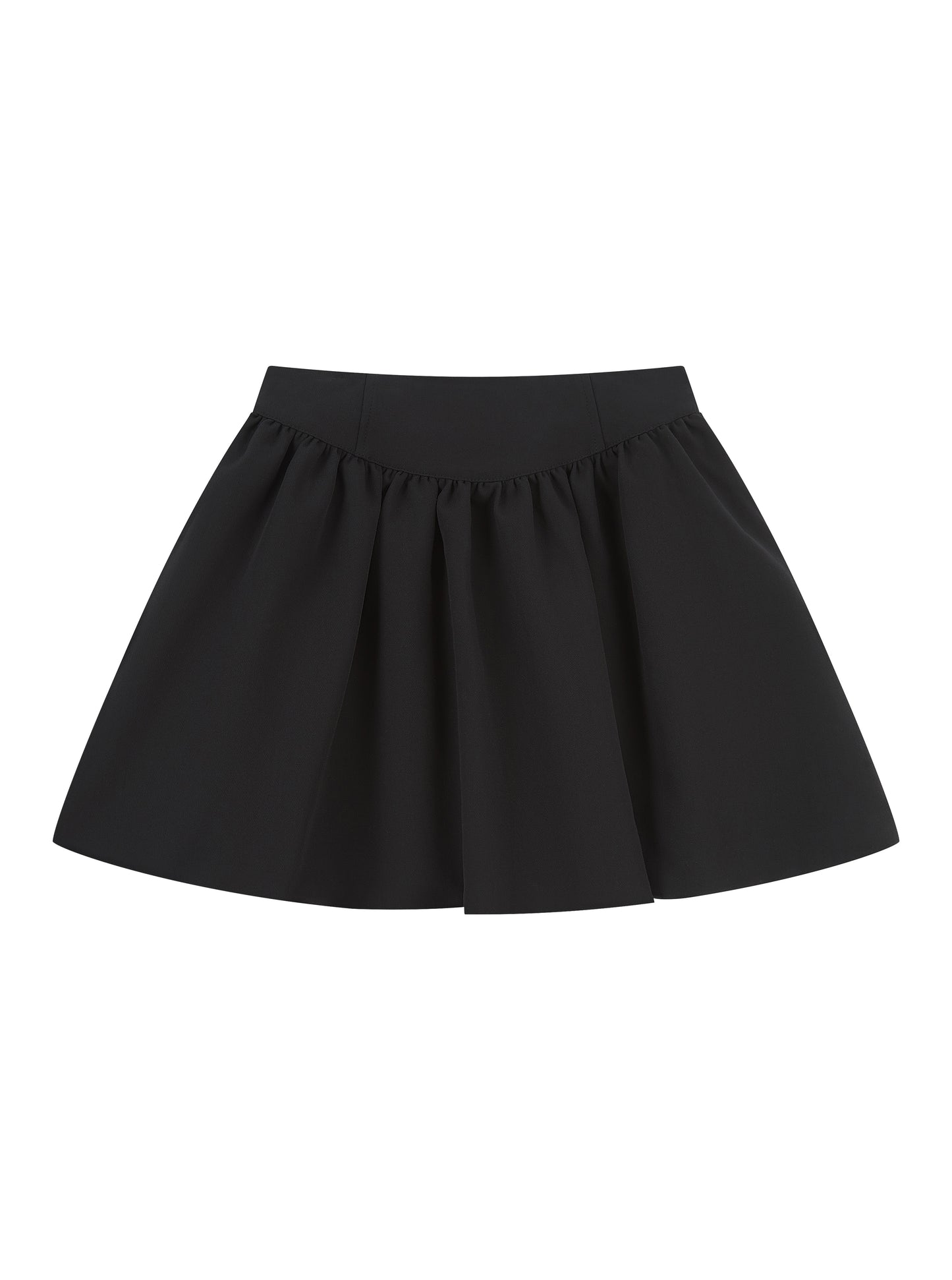 'HARLOW' PUFFBALL HEM COCKTAIL MINI SKIRT BLACK