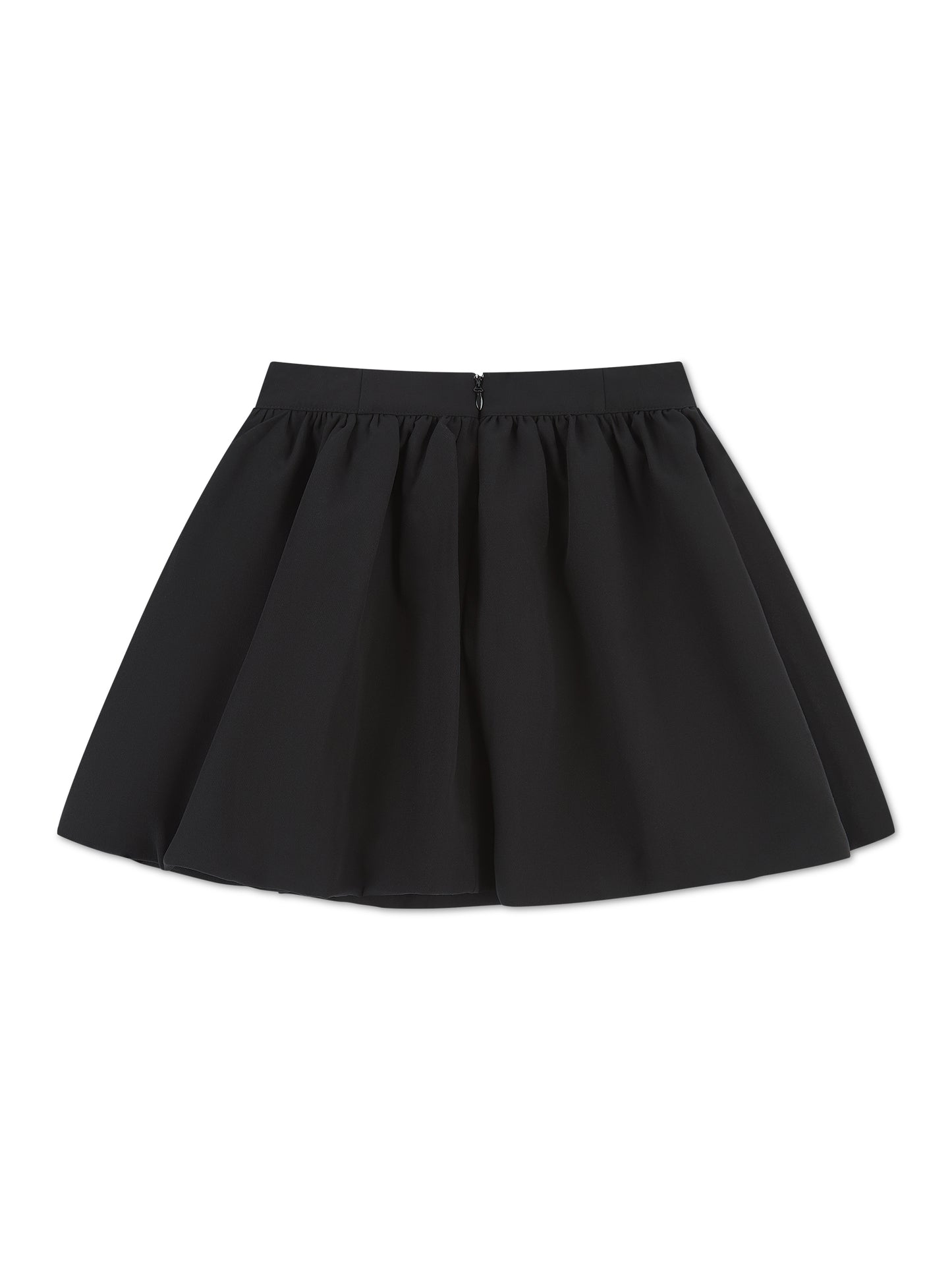 'HARLOW' PUFFBALL HEM COCKTAIL MINI SKIRT BLACK