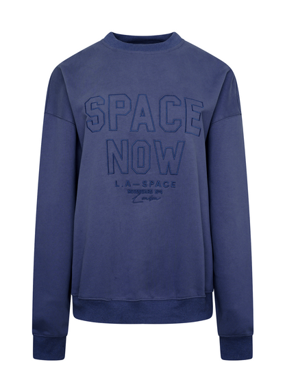 'SPACE NOW' EMBROIDERED SWEATSHIRT NAVY
