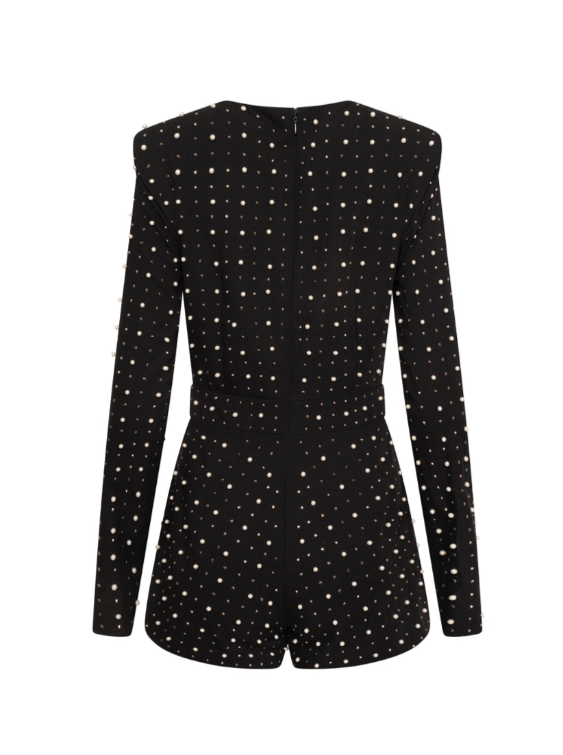 'IRIS' EMBELLISHED TAILORED PLAYSUIT BLACK