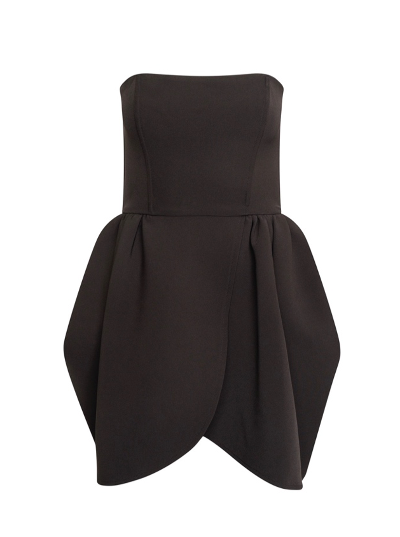 'Estelle' Hourglass Bandeau Wrap Front Mini Dress Black – LA Space