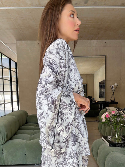 L.A-SPACE' SIGNATURE ROBE WHITE MULTI