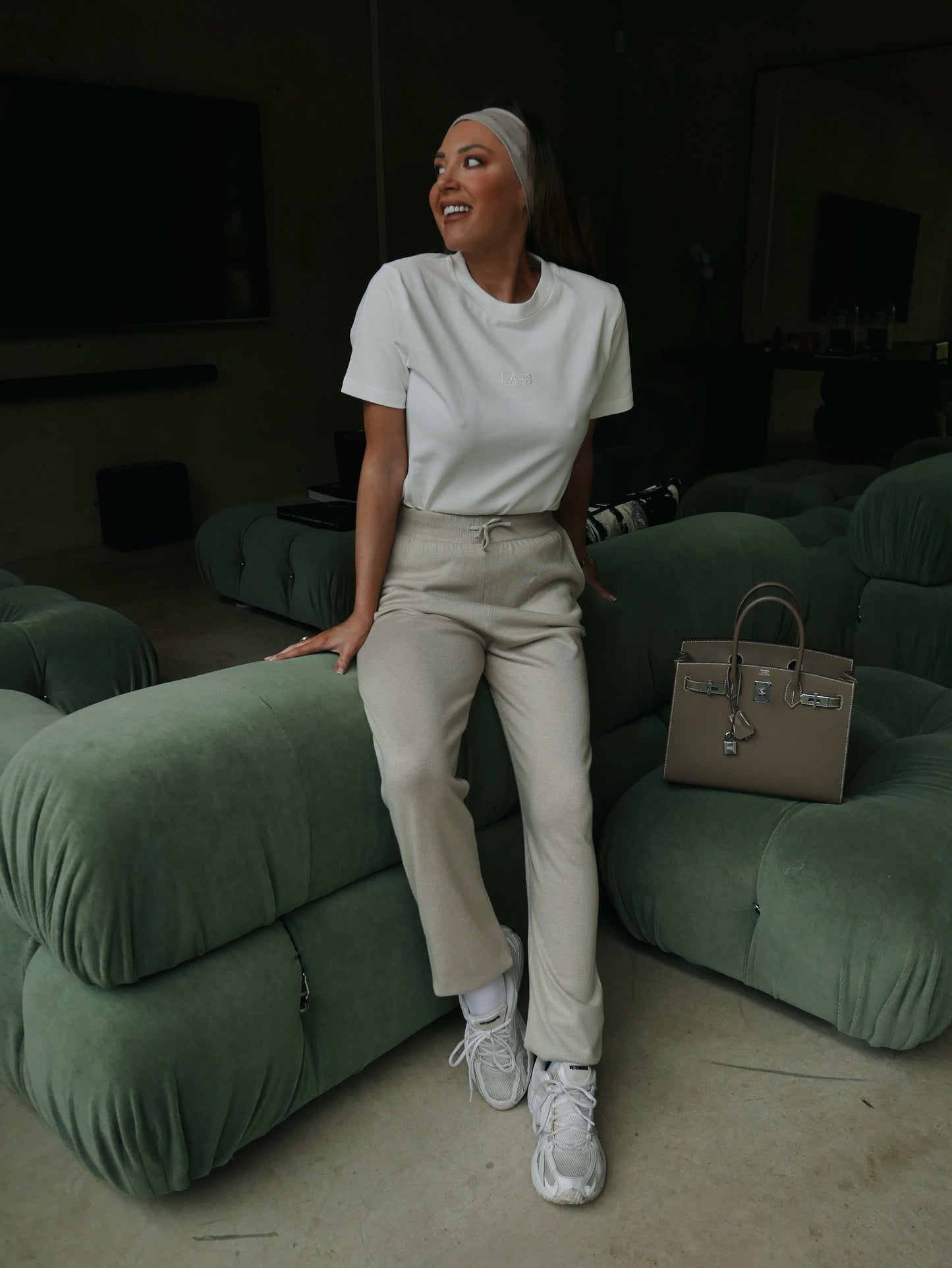 ‘L.A-S’ EMBROIDERED CLASSIC T-SHIRT WHITE
